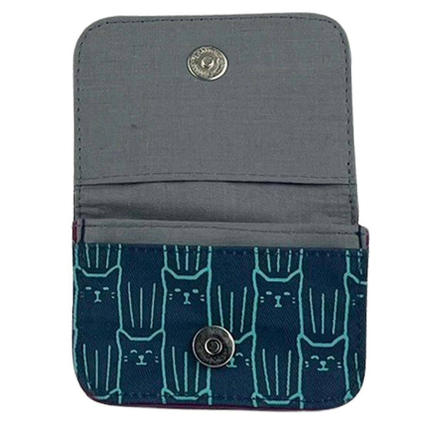 Cotton Canvas Cardholders - Cat Prints - Small Wallet