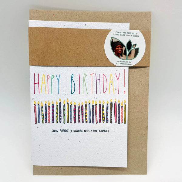 Growing Paper greeting card - Birthday Fire Hazard