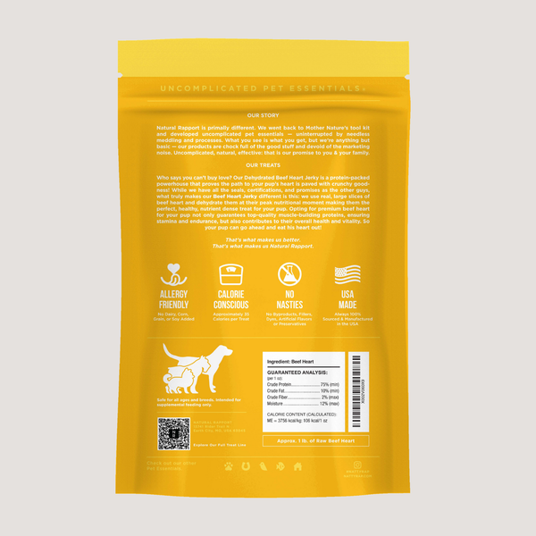 The Only Dehydrated Beef Heart Jerky Dogs Need