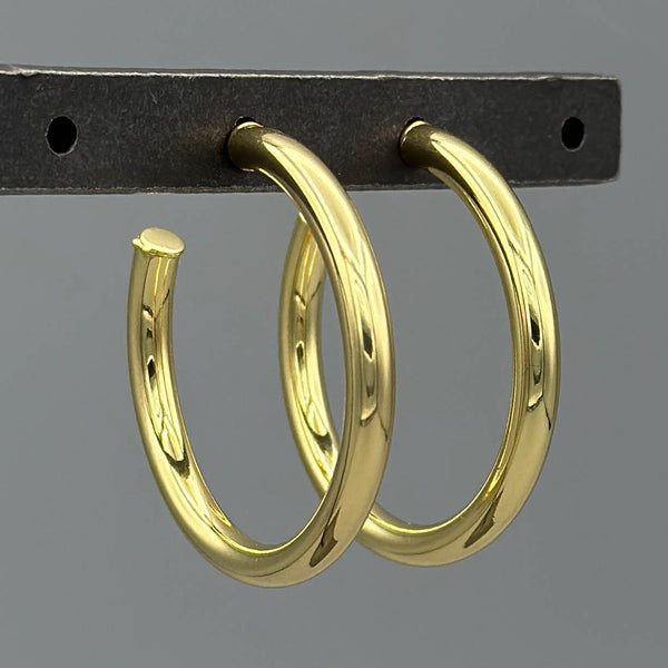 Gold 40mm Tube Post Hoops