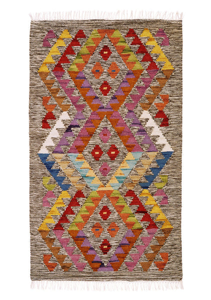 Aztec Multi Diamond Handloom Kilim Rug 75 X 135cm