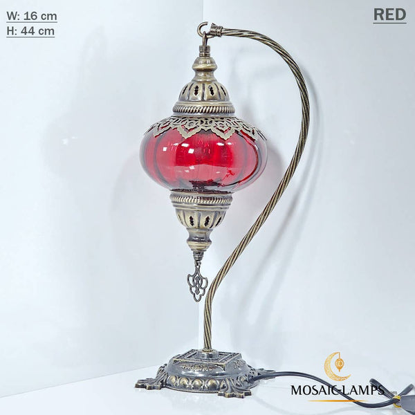 Clear Color Optic Globe Gooseneck Table Lamp