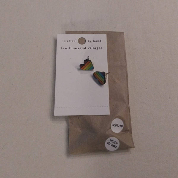 Rainbow Heart Gourd Earrings