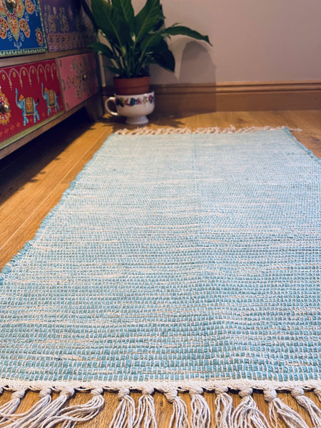 HUSH Hand Loomed Soft Cotton Rug in Muted Colours