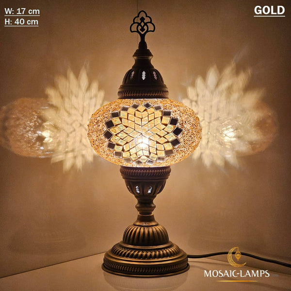 10+ Colors - Turkish Mosaic Large Globe Table Lamp, Marrakec