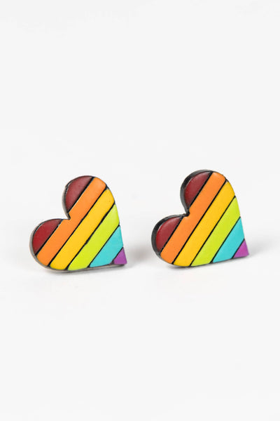 Rainbow Heart Gourd Earrings