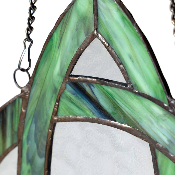 11.75"H Trinity Knot Celtic Stained Glass Window Panel