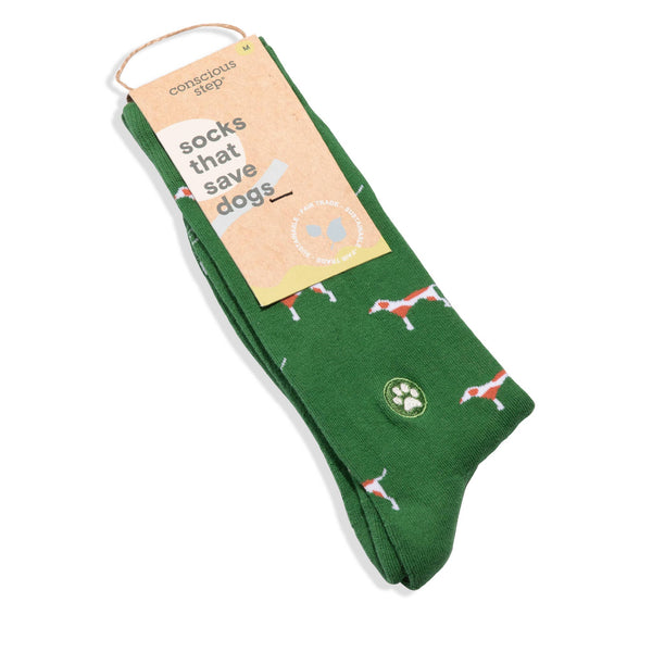 Socks that Save Dogs-Green Dogs/Medium