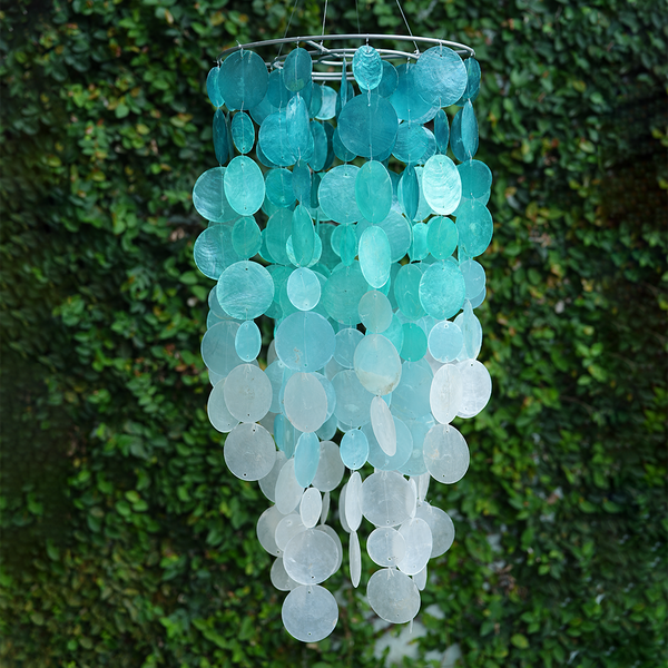 NEW | Capiz Chime Chandelier | Ombre Turquoise