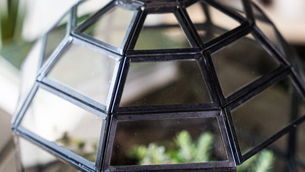 Large Glass Terrarium Birdcage Handmade Planter Decor 9x10"