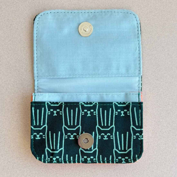 Cotton Canvas Cardholders - Cat Prints - Small Wallet