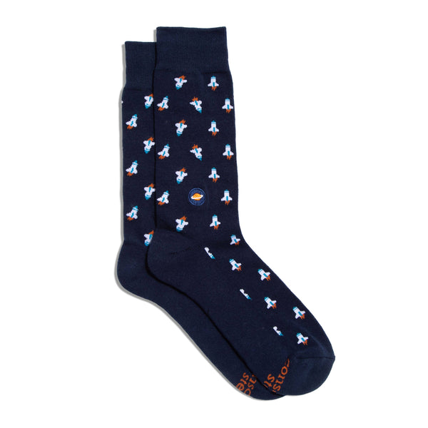 Socks that Support Space Exploration (Navy Rocket Ships)