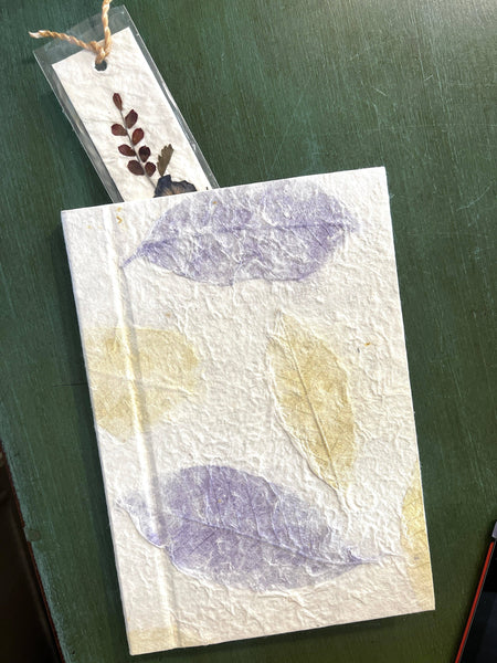 "Mulberry Tree" Bookmarks, handmade paper w/ real flowers