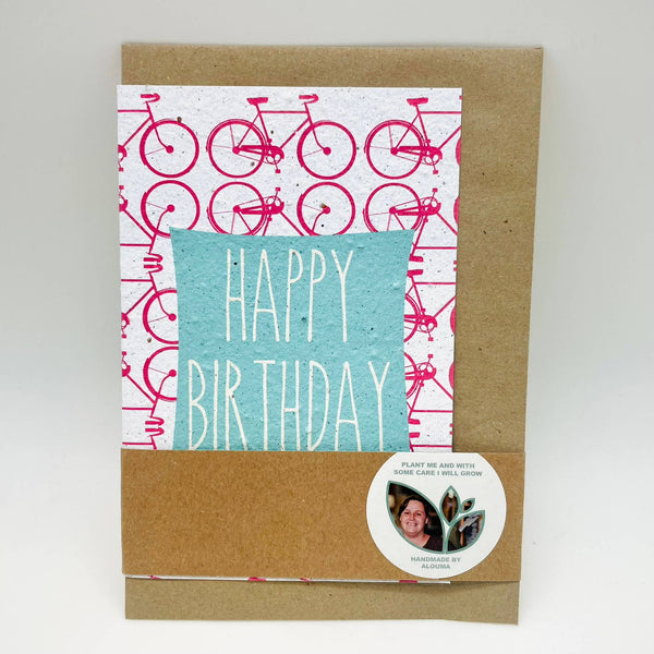 Growing Paper greeting card - Birthday Bicycles