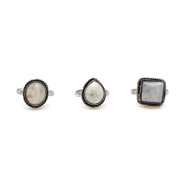 Kashi Semiprecious Small Stone Ring - Moonstone