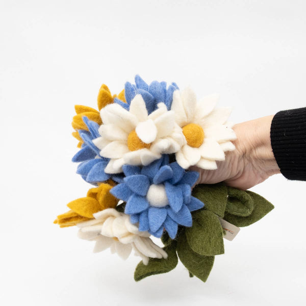 Garland - Flowers - Blue, White and Yellow - Wall Decor
