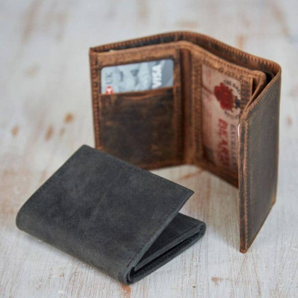 Handmade Buffalo Leather Trifold Wallet