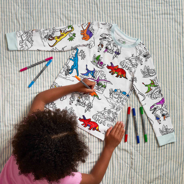 Color your own Dinosaur Pajamas - DIY Craft Kit