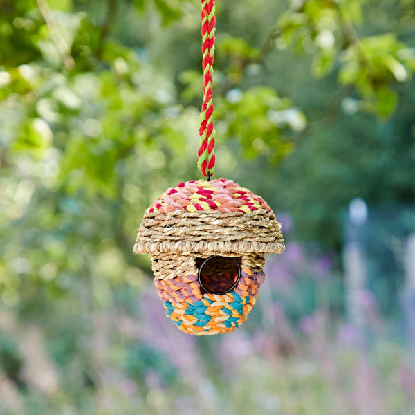 Acorn Recycled Cotton Birdhouse - Handmade
