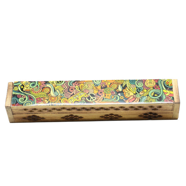 Wooden Incense Burner Box - Love Art