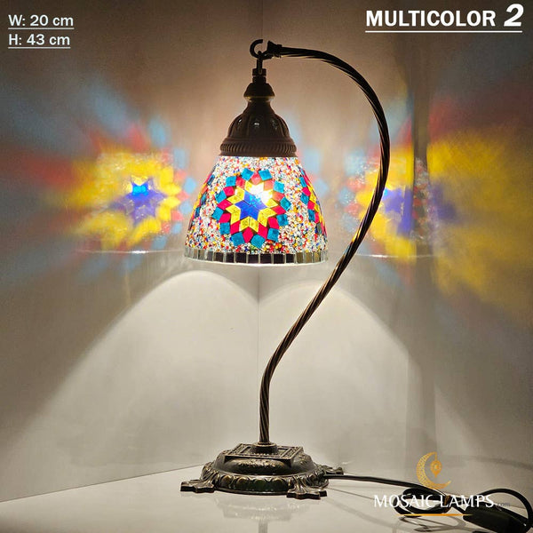 10+ Colors - Swan Neck Reading Table Lamp, Turkish Mosaic Re