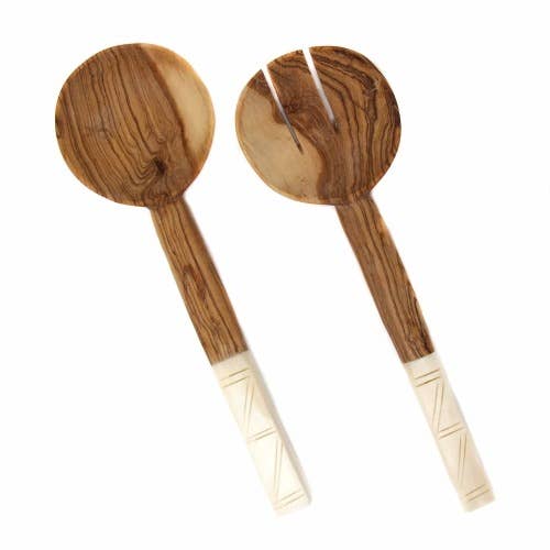 Olive Wood Serving Set - Square Design