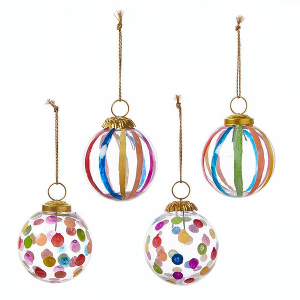 Jolly Glass Globe Ornaments