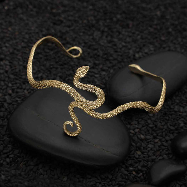 Sterling Silver or Bronze Textured Snake Bracelet