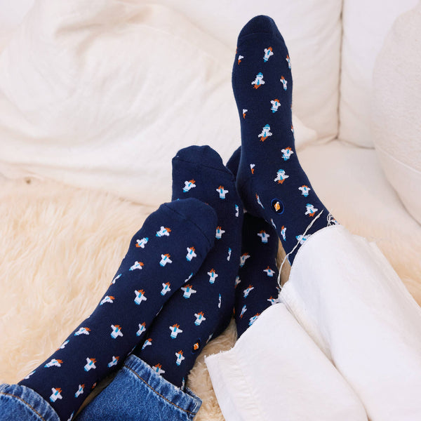 Socks that Support Space Exploration (Navy Rocket Ships)