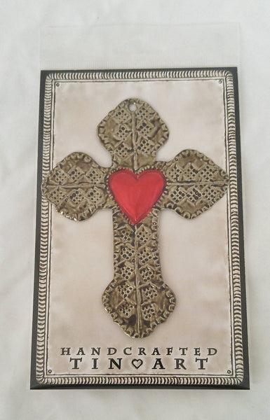 Tin Cross With Heart