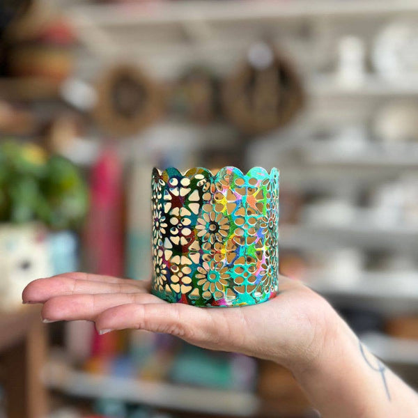 Multicolor Iron Votive Candle Holder 2.75"