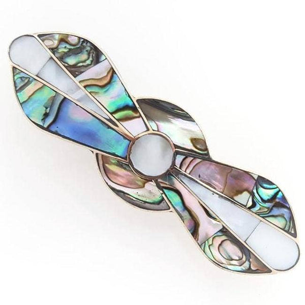 Blue Pacific Abalone & Mother-of-Pearl Hair Clip Barrettes