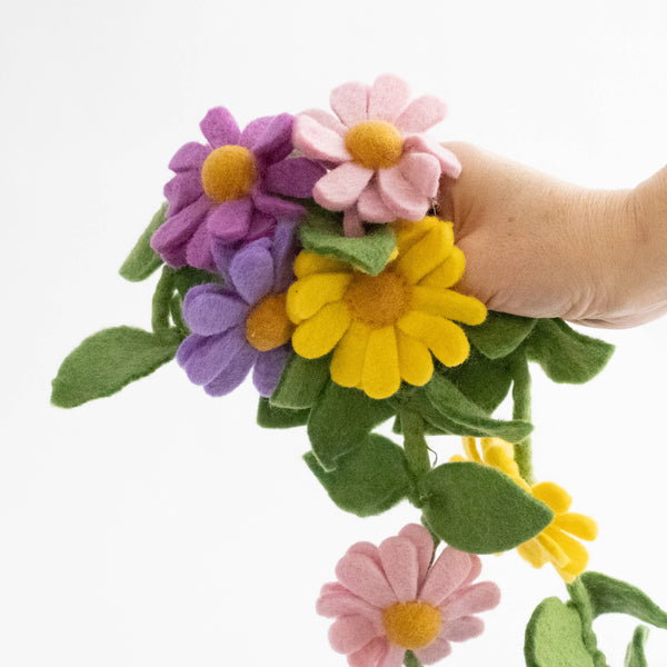 Garland - Purple, Pink and Yellow Daisy Chain - Wall Decor