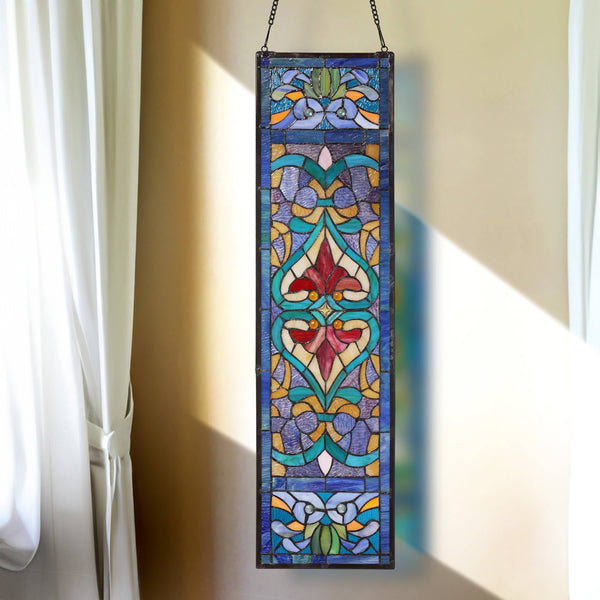 36"H Lani Victorian Stained Glass Window Panel