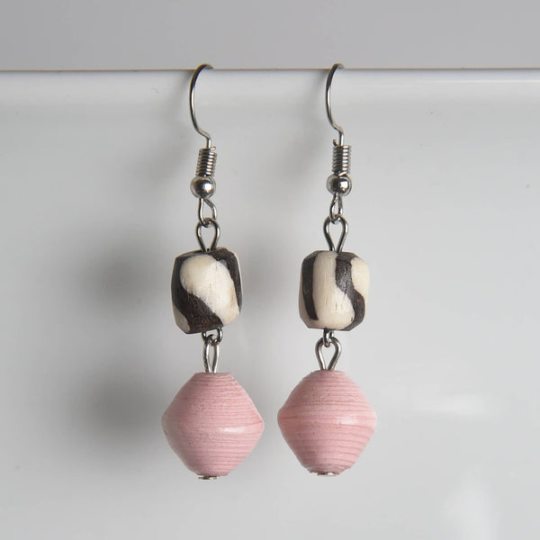 Batik Bone & Paper Earrings