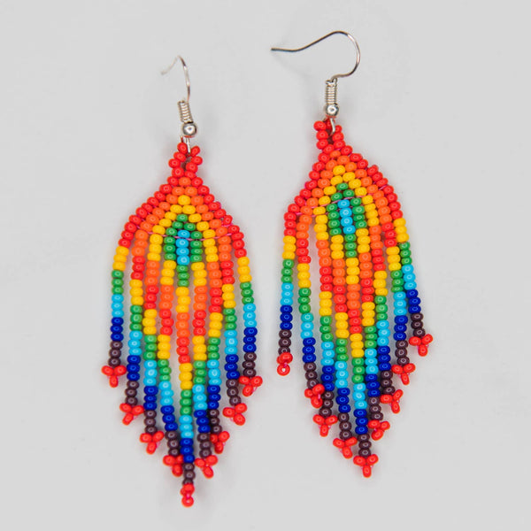 Small Rainbow Feather Earrings