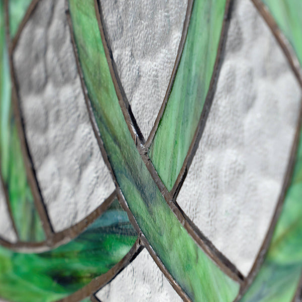 11.75"H Trinity Knot Celtic Stained Glass Window Panel
