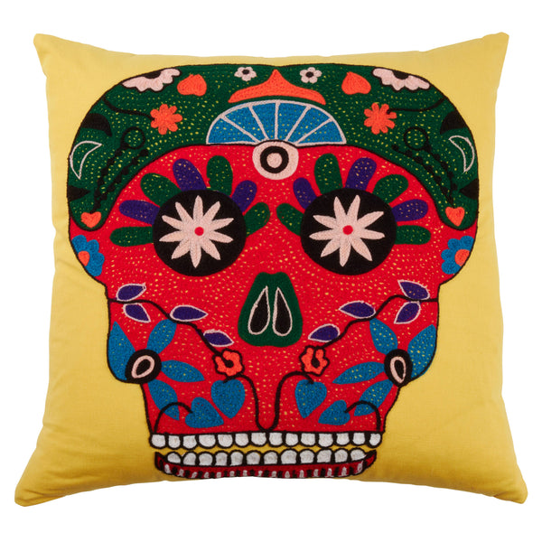 Bright Sugar Skull Pillow