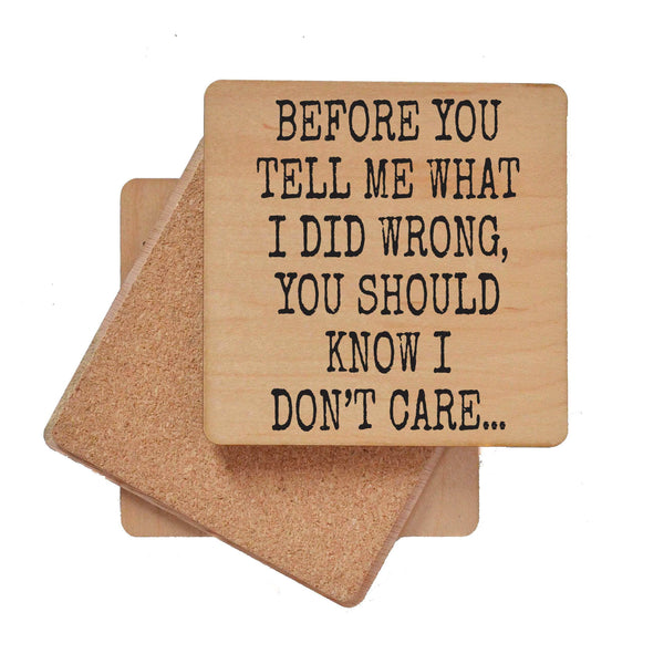 Coasters - You Should Know I Don't Care Funny Coaster