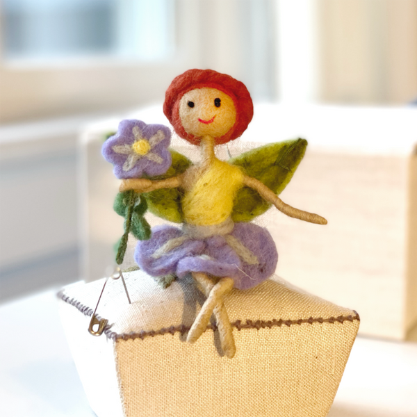 Forget Me Not Flower Fairy Ornament