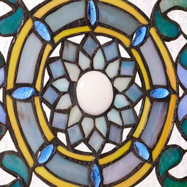 8.5"H Starla Rectangular Stained Glass Pub Window Panel