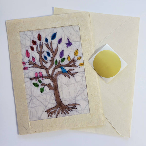 Tree of Life Batik Note Card