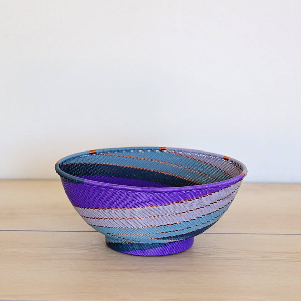 Purple Zulu Wire Baskets - Bowl with Base