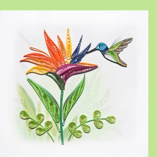 Humming Bird & Bird of Paradise Quilling Card