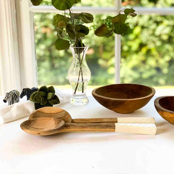 Olive Wood Serving Set - Square Design