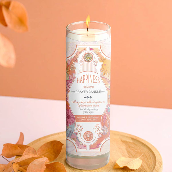 Happiness Prayer Candle 8"