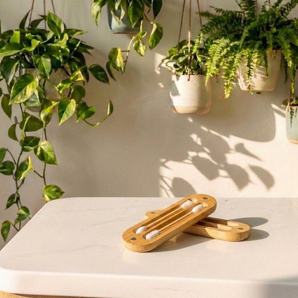 Reusable Bamboo Ear Buds in Case | Selfcare Bestseller
