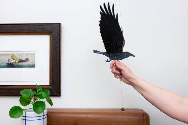 Raven Crow Black Bird Flying Bird Mobile