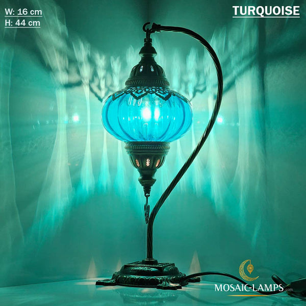 Clear Color Optic Globe Gooseneck Table Lamp