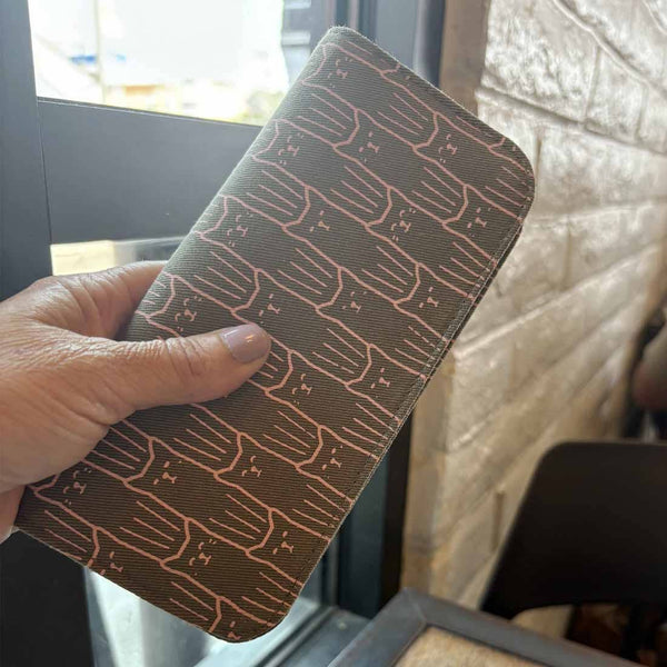 Cat Print Long Wallet - Gift for Cat Lovers - Vegan Wallet
